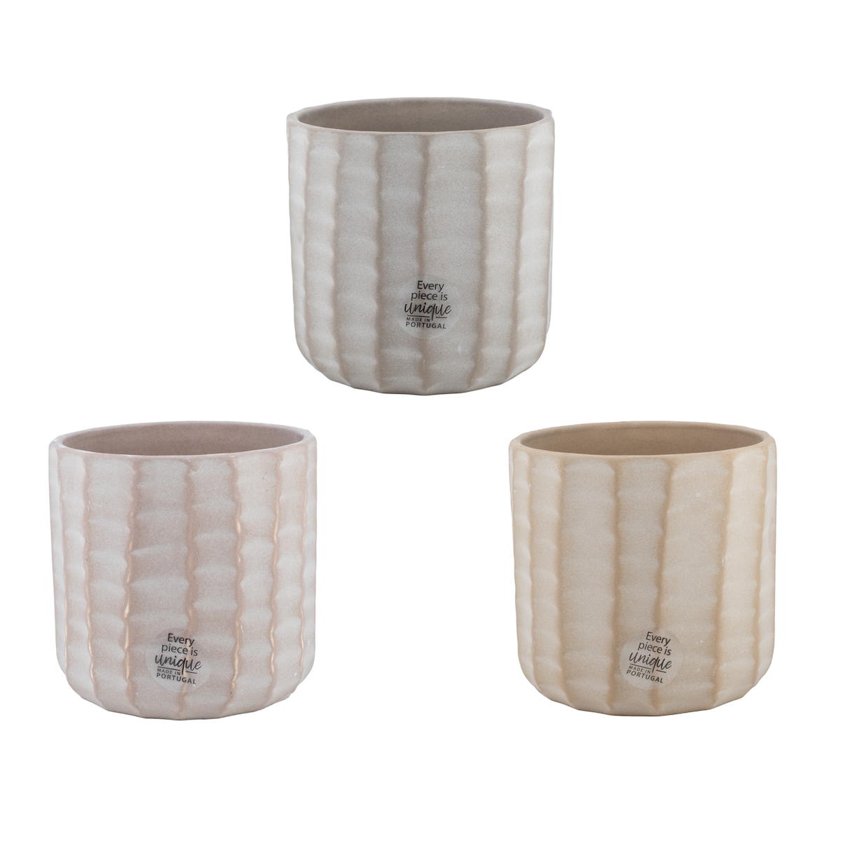 Decoris 1 Blumentopf 13x13cm Keramik Übertopf Blumenübertopf klein Steingut Deko Pflanzentopf Topf Sukkulenten Kakteen Kräuter Beige Gold Image