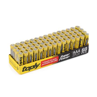 TEMU Toply 60-pack Aaa/aa Batteries, 1.5v Carbon Non-rechargeable, Compatible With Led Lights, Toys, Remote Controls, Microphones, Alarm Clocks - Single Use Image