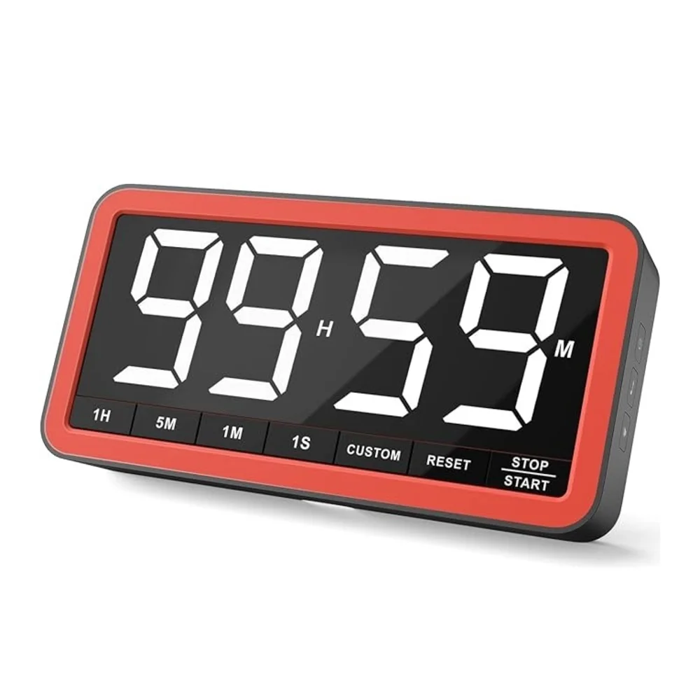 Digitaler Küchen timer mit 7.8 "extra großem Display, magnetischer LED mit 4 Alarmen Countdown-Countdown-Timer für das Kochen im Klassen zimmer Image