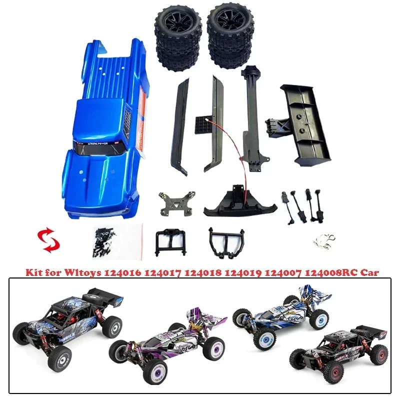 1/12 Monster Truck Modifizierte Karosserieräder Upgrade-Teile-Kit für Wltoys 124016 124017 124018 124019 RC Buggy Auto Hobby