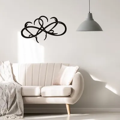 CIFBUY Unendlichkeit Doppelherz Eisen Kunst Wanddekoration Unendlichkeitsschild Wanddekoration Image