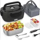 2 in 1 Lunch Box elettrico 1.5L 60W scaldavivande in acciaio sano 12V 24V contenitore portatile per il riscaldamento degli alimenti Set Bento Box