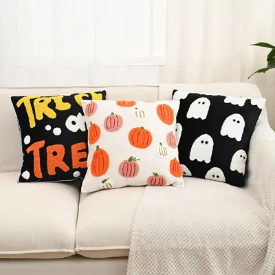 Halloween Elements bestickte Kissenbezüge für Zuhause, Wohnzimmer, Sofa, festliche Atmosphäre, Image