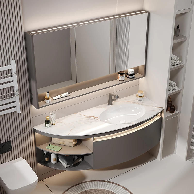 Organizzatore Specchio Armadi da bagno Deposito di lusso Salvaspazio Armadietto da bagno Vanity Smart Mobile Bagno Mobili da bagno