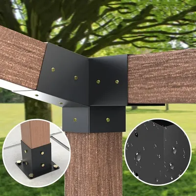 4x4 Pergola Brackets Pergola Hardware Kit Wall Mount Weatherproof Customizable Design Easy Installation Garden