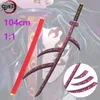 104 cm Dämon Sayaer Kokushibo Katana Anime Dämonentöter: Kimetsu no Yaiba Suord Giyu Ko Spy P Road PS Echt Größe Japa Nese Katana Samurai Säbel und Y