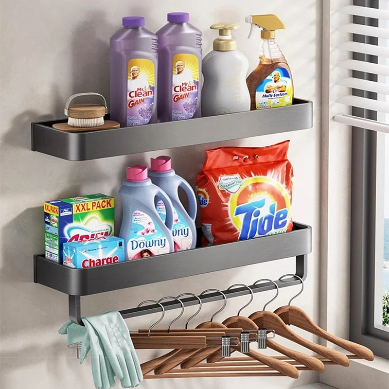 Badezimmer regal Badezimmer regal Toiletten raum Aluminium Punsch freies Hänge gestell Bad organisator an der Wand hängen