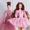 Hochwertiges rosa Kleid / Chiffonkleid + Schuhe / 1/6 Puppenkleidungsanzug Ornate Outfit-Zubehör für 30 cm große Xinyi Fr2 ST BB Doll