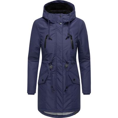 Wintermantel RAGWEAR "Elsien", Damen, Gr. XXXL (46), blau (dunkelblau), Obermaterial: 100% Polyester, Innenfutter: 100% Polyester, Wattierung: 100% Polyester, modisch, tailliert ca. Mitte Oberschenkel, hoch geschlossener Ausschnitt, Langarm Ärmel... Image