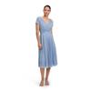 Cocktailkleid VERA MONT "Vera Mont Damen Cocktailkleid im Glitzer-Look", Damen, Gr. 40, Normalgrößen, blau (blau, silber), Netz, Obermaterial: 100% Polyester. Futter: 100% Polyester., elegant, ausgestellt kurz, V-Ausschnitt, Halbarm, Kleider, Stoff
