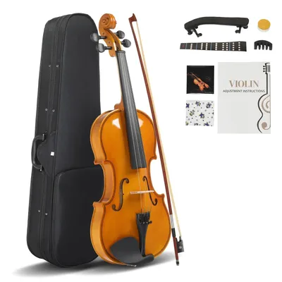 Full Size 4/4 Violin Set for adults & Beginners with Hard Case, Bow, Shoulder Rest, Rosin, Extra
