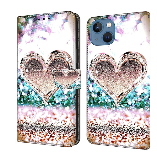 Handy Hülle Handyhüllen Für iPhone 16 15 14 Pro Max Plus 13 12 11 Pro Max Mini Brieftaschenhülle Flip-Cover Mit Ständer Magnetisch Kartenfach Schmetterling Blume Blumendruck TPU PU-Leder Image