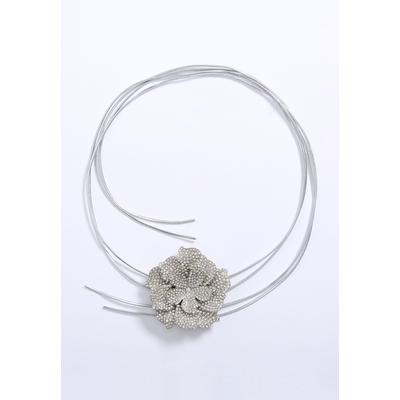 Plus Size Women's Floral Choker by ELOQUII in Silver (Size NO SIZE)