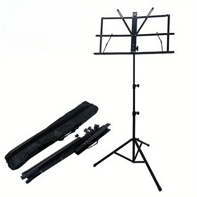 TEMU Compact & Portable Music Stand With Adjustable Height, Foldable Design, And Bonus Carry Bag - Ideal For Guitarists And Musicians