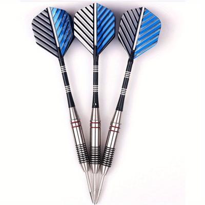 TEMU Stainless Steel Professional Darts Set, 24g Anti-drop Precision Dart Needles, 3-pack, Black - Durable Competition-grade Dart Accessories