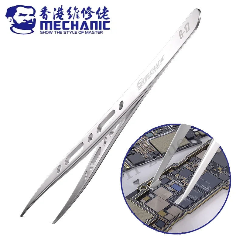 Pincettes mécaniques en acier inoxydable pour carte mère G-17, adaptées à la réparation de téléphones portables, carte mère BGA, implantation en étain