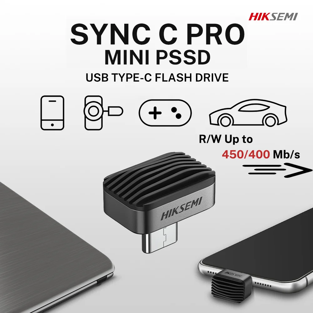 HIKSEMI SYNC C PRO ULTA MINI PSSD Tipo-C USB 256GB 128GB Unità a stato solido per Dashcam Mobile Mac PC Car Drive