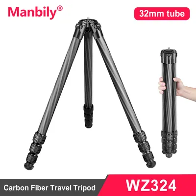 Manbily Heavy Duty Carbon Fiber Hunting tripods For Outdoor Shooting Birdwatch DSLR Max Load 20kg ,WZ-324PA without Ballhead