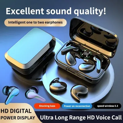 Zwei Paar Kopfhörer TWS Drahtlose Bluetooth 5.3 Kopfhörer Stereo Rauschunterdrückung Sport Image
