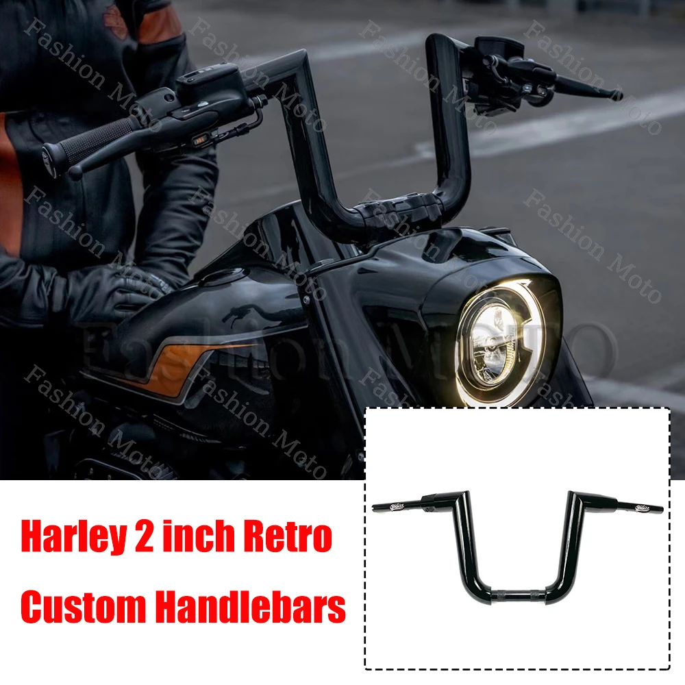 Motorrad 2 Zoll Custom Lenker 10" 12" 14" 16" Rise für Harley Softail Road King Breakout Fat Boy Street Bob Low Rider V-Rod Image