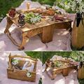 tavolo da picnic pieghevole in legno da esterno, tavolo da vino da picnic portatile in legno da esterno pieghevole tavolo da spiaggia snack vassoio di formaggio, per picnic all'aperto sul parco sulla spiaggia o al coperto