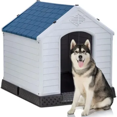 BestPet Dog House Indoor Outdoor Insulated Kennel Durable Plastic Dog House for Small Medium Large