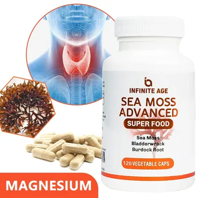1250 Mg Sea Moss Advanced Superfood - High Potency, Vegan - Irish Sea Moss, Fucus, Burdock Root -