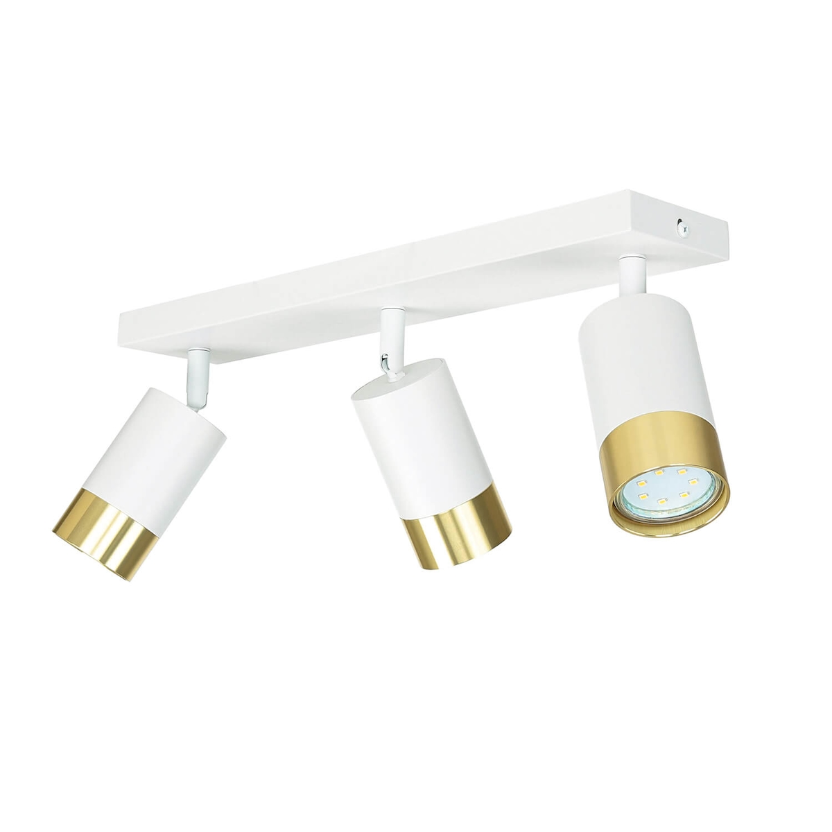 Licht-Erlebnisse Deckenstrahler ANDREW 3x GU10 bis 35W Weiß Gold Aluminium | LE109699 Image