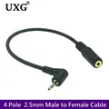 4 poli Stereo da 2.5mm maschio a femmina Jack 90 adattatore Audio ad angolo retto cavo da 2.5mm per scheda Audio/Bluetooth/auto/Dash Cam