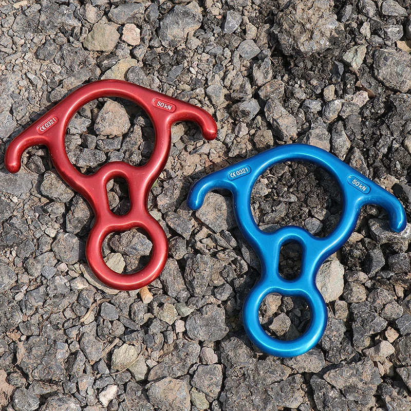 5000 kg Lager OX Horn 8 Abstiegsring Großes Getriebe Klettern Abseilgerät Antenne Seide Hardware Swing Swivel Verlangsamen Abseilgerät Image