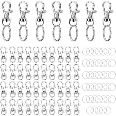 Drehbare Karabiner, 50 Stück Schlüsselringe, drehbarer Schlüsselring aus Edelstahl Image