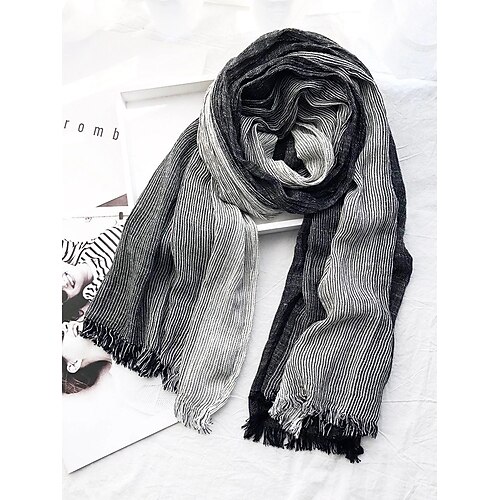 Leichter Herrenschal aus Ombre-Baumwolle – lässiges Modeaccessoire für Frühlings-, Herbst- und Alltagsoutfits Image