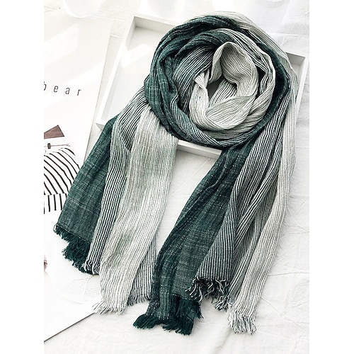 Leichter Herrenschal aus Ombre-Baumwolle – lässiges Modeaccessoire für Frühlings-, Herbst- und Alltagsoutfits Image