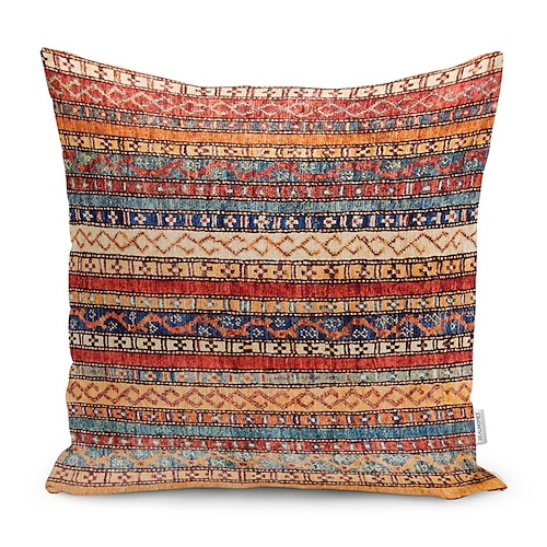 Kelim geometrischer doppelseitiger Kissenbezug, 1 Stück, weich, dekorativ, quadratischer Kissenbezug, Kissenbezug für Schlafzimmer, Wohnzimmer, Sofa, Couch, Stuhl Image