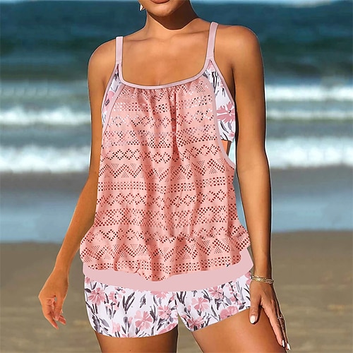 Damen Badeanzug Bademode Ringer-Rücken-Kleid Bademode Leopard-Druck Badeanzug Schwarz Rosa Atmungsaktiv Schnelltrocknend Leichtgewichtig Ärmellos - Schwimmen Surfen Strand Sommer Frühling Übergröße Image