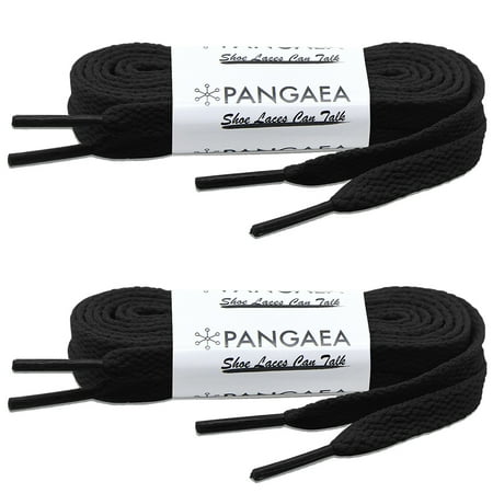 [2 Pair] Flat Shoelaces 5/16 inch (8mm) for Sneakers and Converse Shoelaces Replacements