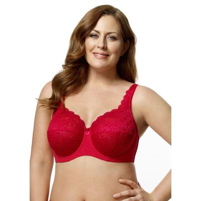 Plus Size Women's Lacey Curves Underwire Bra by Elila in Red (Size 38 I)