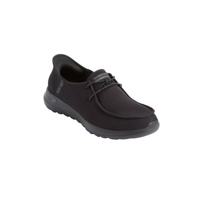 Wide Width Women's The Slip Ins Go Walk Joy Idalis Sneaker by Skechers in Black Wide (Size 7 1/2 W)