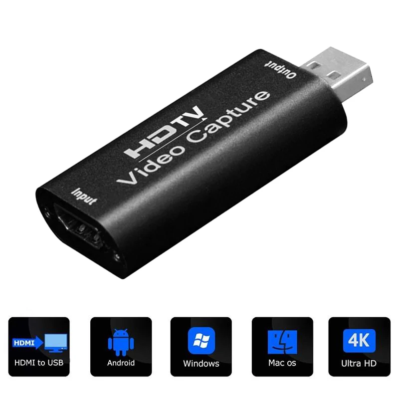 USB 2.0 HD Video Capture Card 4K HDTV Video Grabber Live Streaming Box Aufnahme für Laptop PS4 XBOX Telefon Spiel DVD HD Kamera MI Image