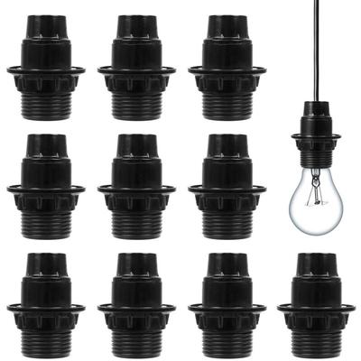 10 Stück Lampenfassungen, geeignet für E14-Schraubbirnen und Schraub-Energiesparlampen (schwarz) Image