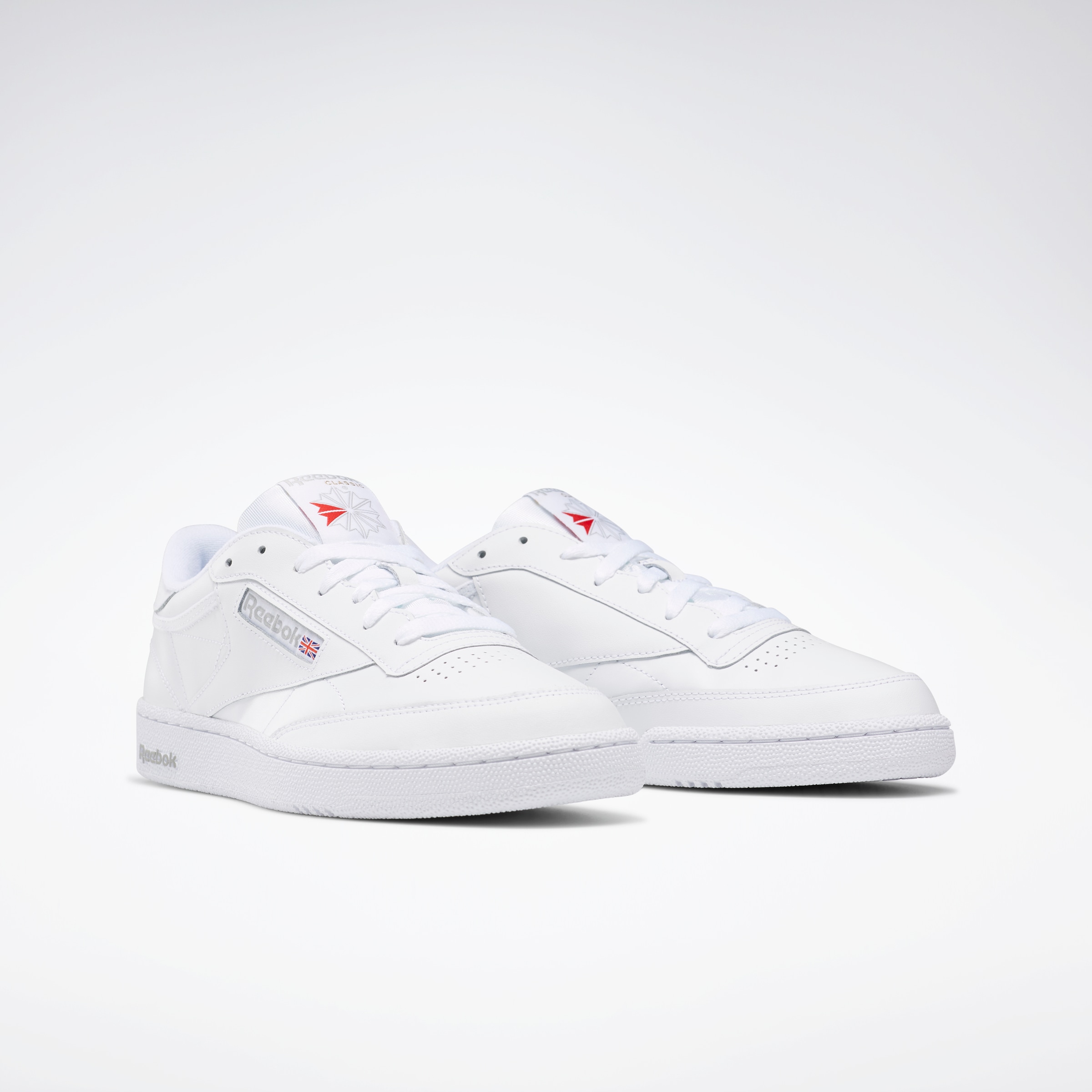 Sneaker REEBOK CLASSIC "CLUB C 85", Gr. 44, weiß (weiß, sheer, grau), Leder, Schuhe
