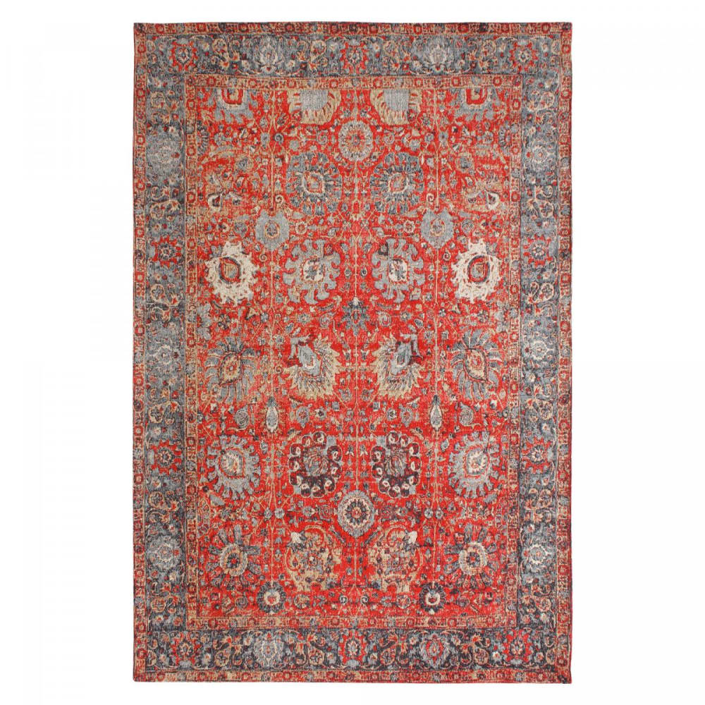 Tapis d'orient, kilim tissé à la main en coton, rouge 200x280