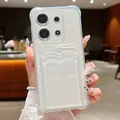 Slot per schede Borsa Custodia trasparente per Xiaomi Redmi Note 14 11 12 13 Pro 4G 5G 14C 13C Poco X7 X5 X6 F6 M6 Pro 13T 14T Custodia morbida per telefono