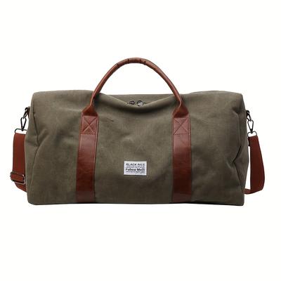 TEMU Large Capacity Travel Bag, Vintage Washed, Suitable For Sports Fitness And Multi-purpose Luggage Organizer For Vacation Camping Image