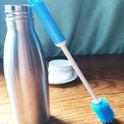 TEMU Silicone Cup Brush With Long Handle, 360-degree Rotating Cleaning Brush For Bottles, Cups, And Containers, Reusable Kitchen Cleaning Tool With Pc Handle, No Electricity Needed Image