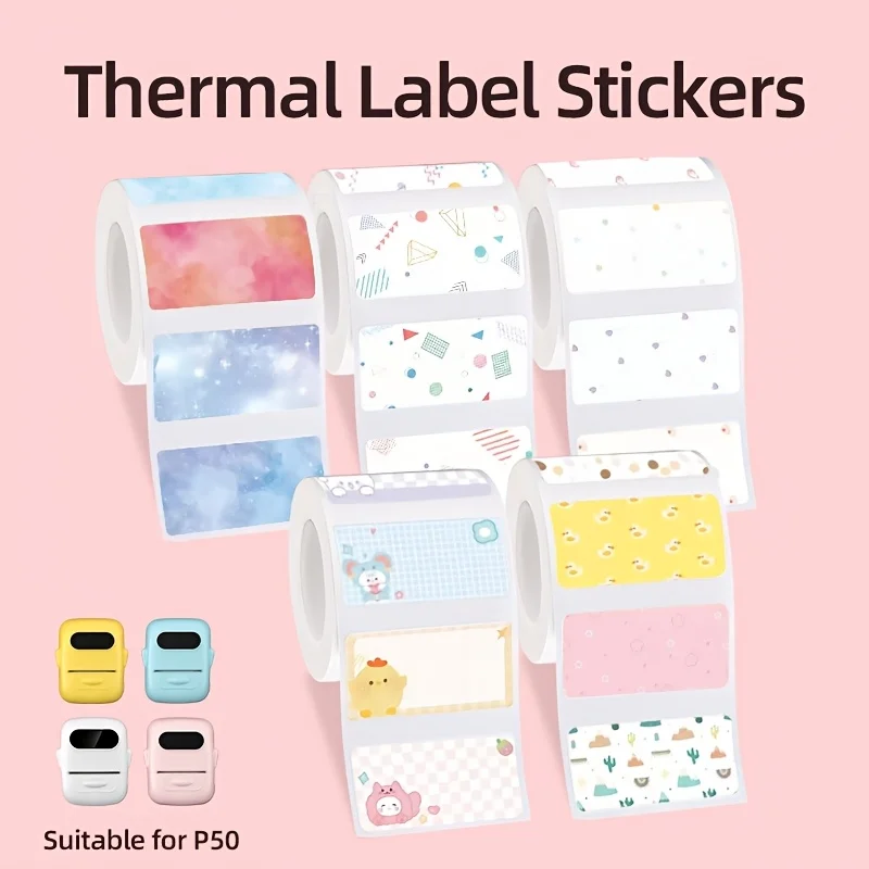 Farbetiketten für 0,78" x 1,57" Etikettendrucker, selbstklebendes Etikettenpapier für Geschenke/Dankeetiketten/Marken/Haushaltswärme Image