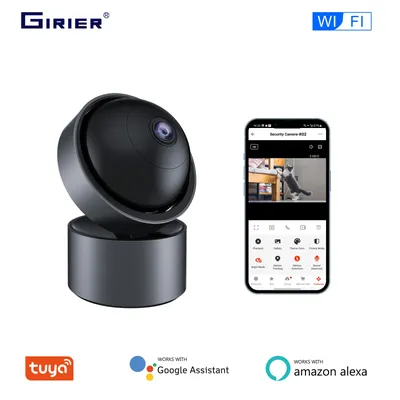 GIRIER Tuya Wifi Smart Überwachungs kamera Indoor IP-Kamera 3mp für Baby phone unterstützt Nachtsicht 2-Wege-Talk funktioniert mit Alexa