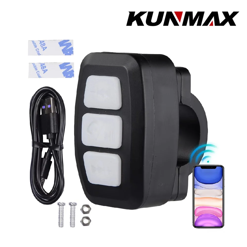 Media Drahtlose Bluetooth Taste Fernbedienung Auto Motorrad Fahrrad Lenkrad MP3 Musik Spielen Für Android IOS Telefon Tablet Image