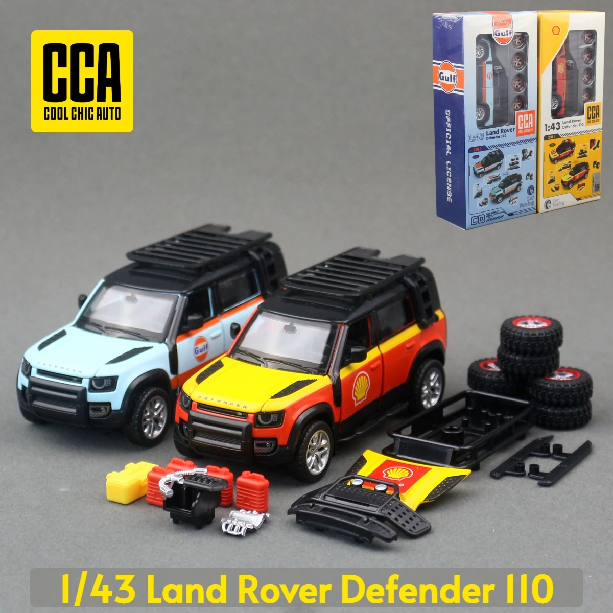 1/43 Land Rover Defender Spielzeugauto CCA Montagemodellbausatz Druckgusslegierung Miniatur Freilaäder Sammlung Geschenk für Jungen Kinder Image