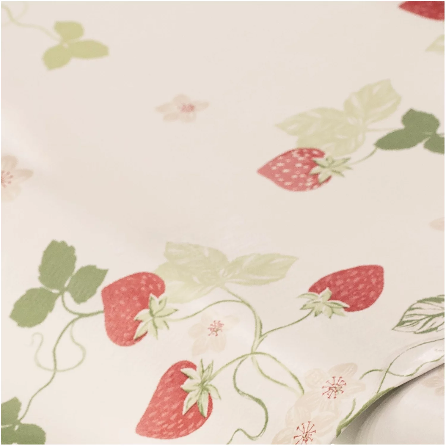 Abwaschbare Tischwäsche/Wachstuch Erdbeerpflanze, natur-color Image